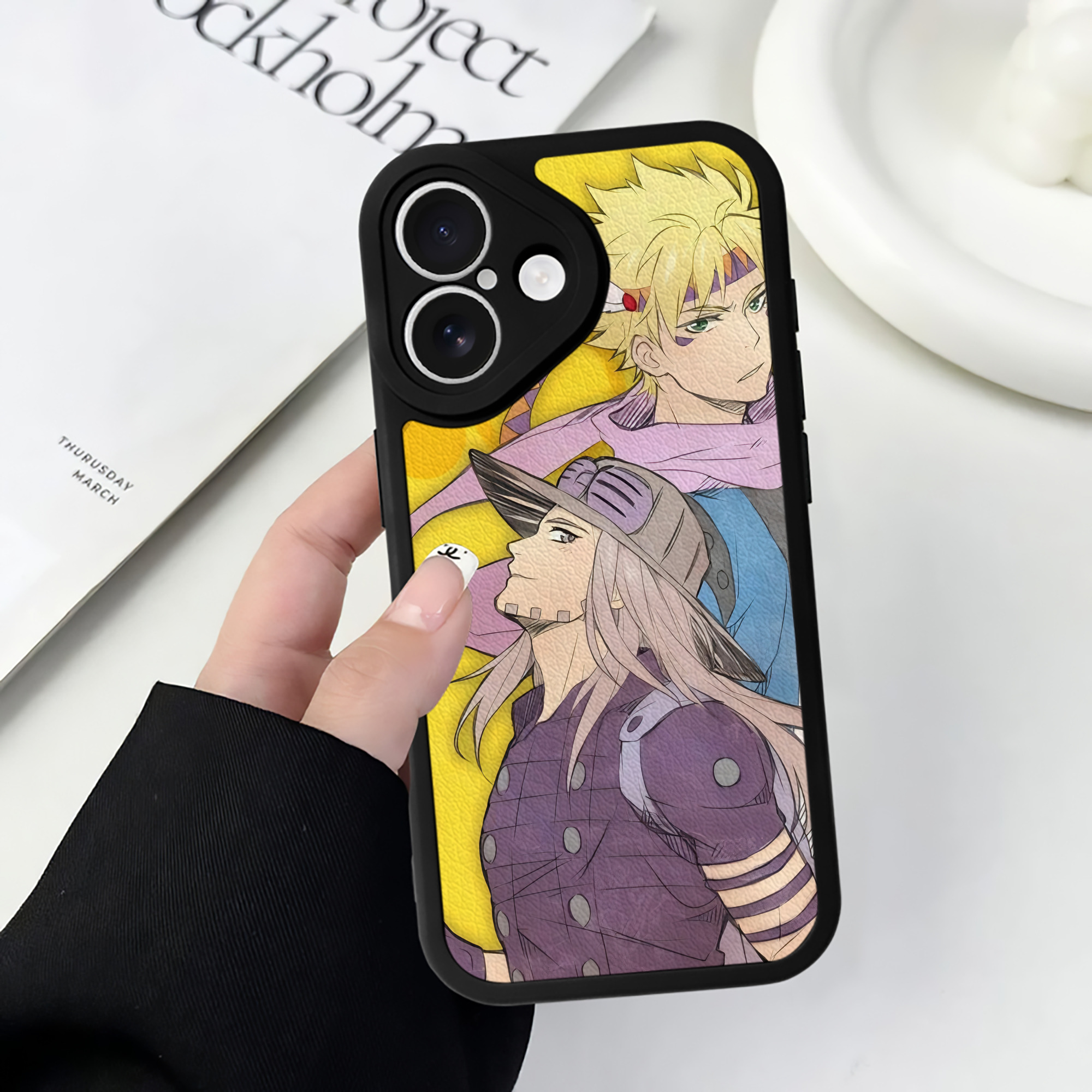 （画像用） ジョジョの奇妙な冒険 JoJo's Bizarre Adventure 【iPhone 16シリーズ対応】シリコンスマホケース（レザー調） 材質：シリコン